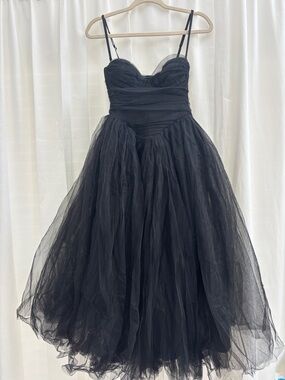 Oh Polly Black Strapless Tulle Ball Dress